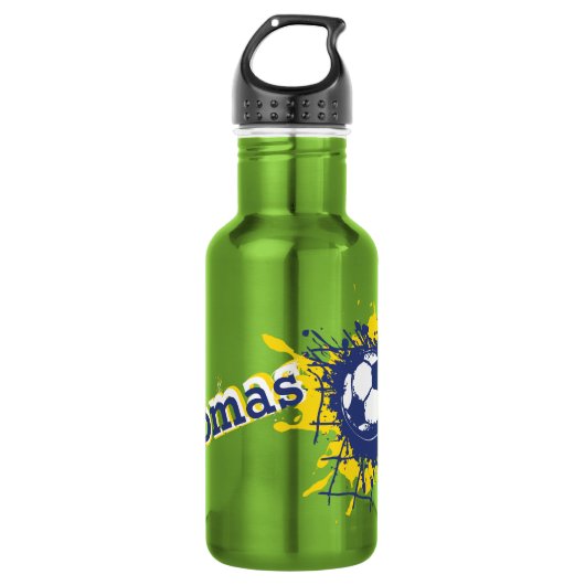 Voetbal en netsplat met de naam drink fles (Voorkant)