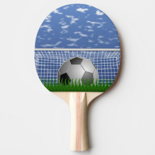 Voetbal en netto tafeltennisbatje