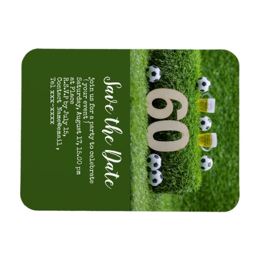 Voetbal en nummer po magneet (Horizontaal)