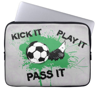 Voetbal- en opstartontwerp laptop sleeve