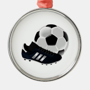 voetbal en reinigingen metalen ornament