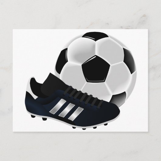 Voetbal en schoen briefkaart (Voorkant)