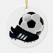 Voetbal en Schoen Kerstmis Keramisch Ornament (Voorkant)