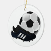 Voetbal en Schoen Kerstmis Keramisch Ornament (Links)