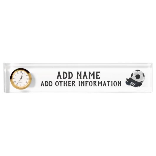 Voetbal en schoen naambordje (Voorkant)