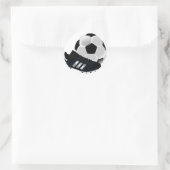 Voetbal en schoen ronde sticker (Tas)