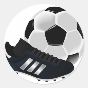Voetbal en schoen ronde sticker