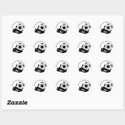 Voetbal en schoen ronde sticker (Vel)