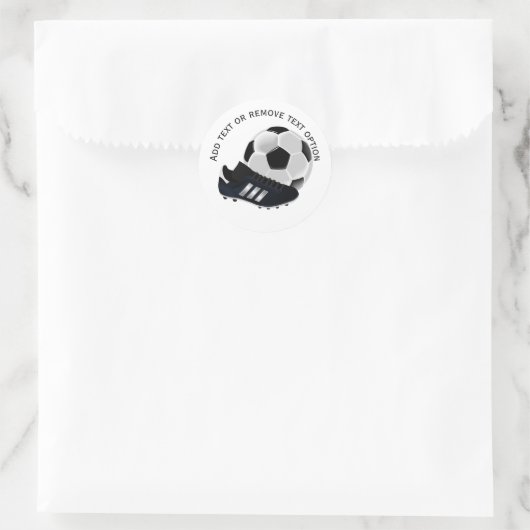 Voetbal en schoen ronde sticker (Tas)