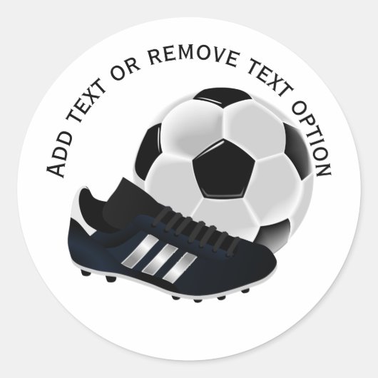Voetbal en schoen ronde sticker (Voorkant)