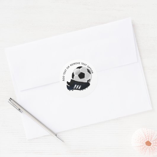 Voetbal en schoen ronde sticker (Envelop)
