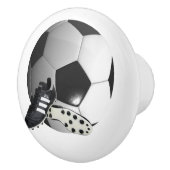 Voetbal en schoenen, trek een knop. keramische knop (Rechts)