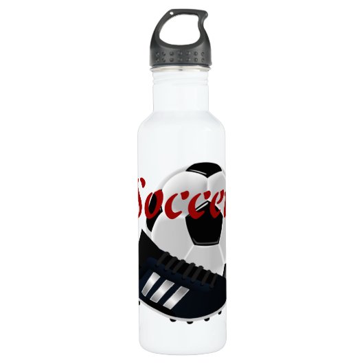 Voetbal en schone sport waterfles  (Voorkant)