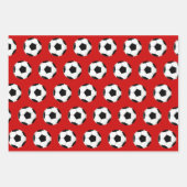 Voetbal en Snowflake Red en Black Kerstmis Inpakpapier Vel (Voorkant 2)