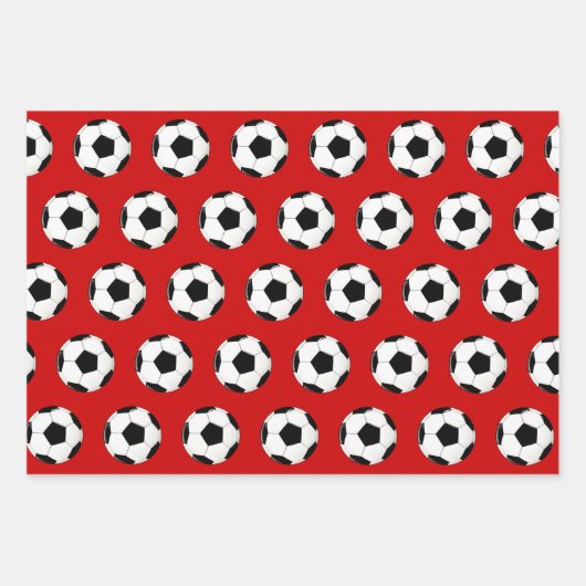 Voetbal en Snowflake Red en Green Kerstmis Inpakpapier Vel (Voorkant 2)