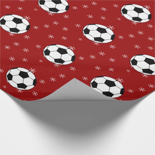 voetbal- en Snowflake-vakantiewerkpapier Cadeaupapier (Hoek)
