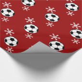 Voetbal- en Snowflake-vakantiewerkpapier Cadeaupapier (Hoek)