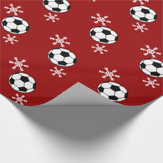 Voetbal- en Snowflake-vakantiewerkpapier Cadeaupapier (Hoek)