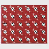 Voetbal- en Snowflake-vakantiewerkpapier Cadeaupapier (Vlak)