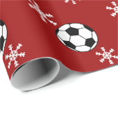 Voetbal- en Snowflake-vakantiewerkpapier Cadeaupapier (Rol Hoek)