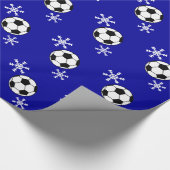 Voetbal- en Snowflake-vakantiewerkpapier Cadeaupapier (Hoek)