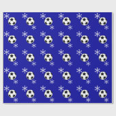 Voetbal- en Snowflake-vakantiewerkpapier Cadeaupapier (Vlak)