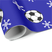Voetbal- en Snowflake-vakantiewerkpapier Cadeaupapier (Rol Hoek)