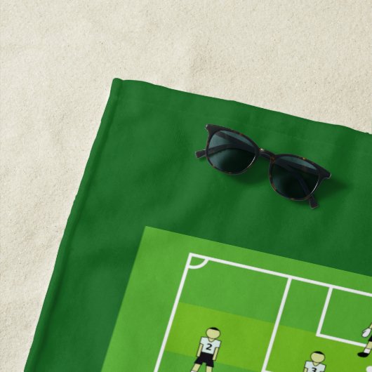 Voetbal en team strandlaken (In situ)