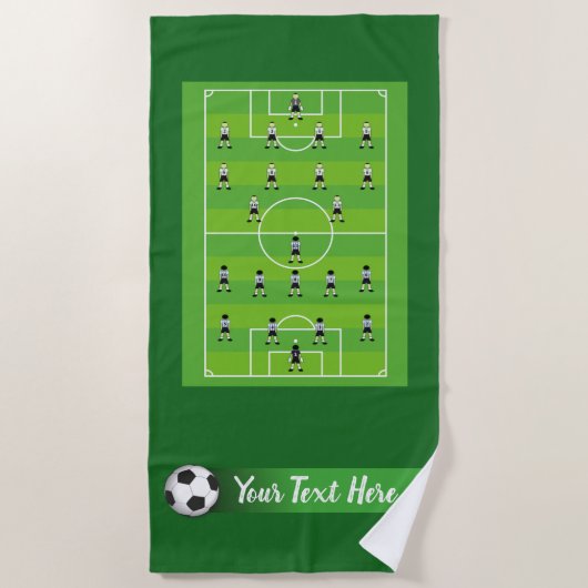 Voetbal en team strandlaken (Voorkant)