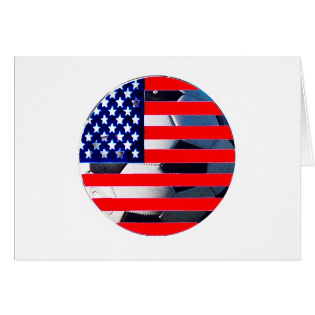Voetbal en Vlag van de VS2 De MUSEUM Zazzle White- (Voorkant Horizontaal)