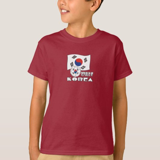 Voetbal en vlag van Zuid-Korea T-shirt (Voorkant)