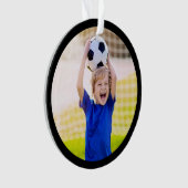 Voetbal en Voetbal Speler Foto Ornament (voorkant)