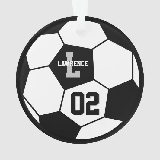 Voetbal en Voetbal Speler Foto Ornament (achterkant)