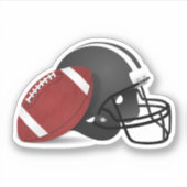 Voetbal en Voetbalhelm Sticker (Voorkant)