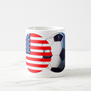Voetbal en VS vlag de MUSEUM Zazzle Koffiemok