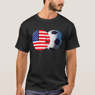 Voetbal en VS vlag de MUSEUM Zazzle T-shirt