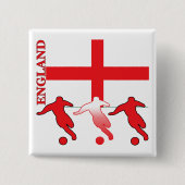 Voetbal Engeland Vierkante Button 5,1 Cm (Voorkant)