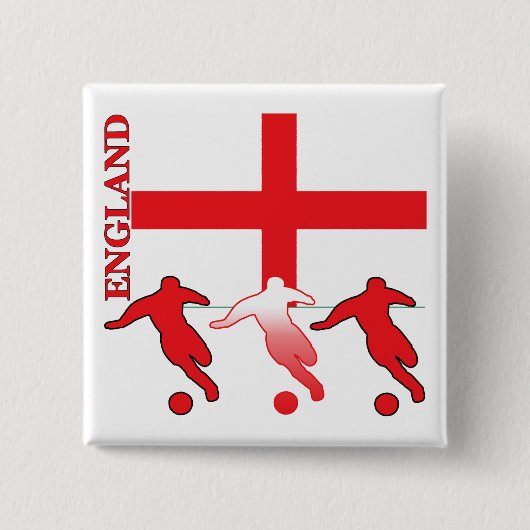 Voetbal Engeland Vierkante Button 5,1 Cm (Voorkant)