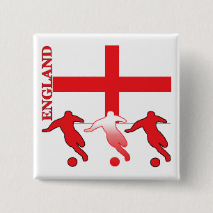 Voetbal Engeland Vierkante Button 5,1 Cm