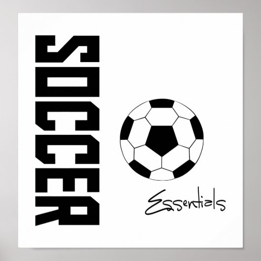 Voetbal Essentials (zwart) Poster (Voorkant)