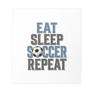 Voetbal Eten Slapen Herhaal Vintage Typografie T-s Notitieblok