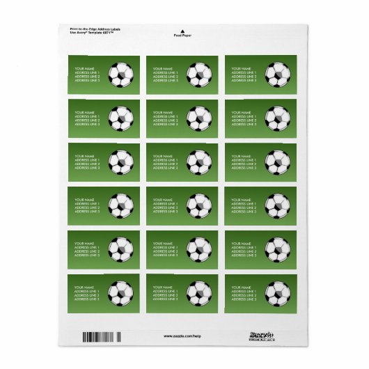 Voetbal Etiket (Full Sheet)