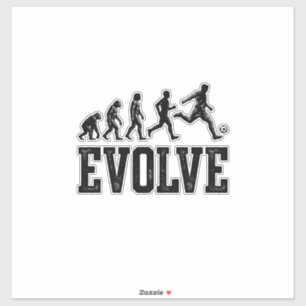 Voetbal Evolutie Vintage Vector T-shirt Ontwerp_1 Sticker