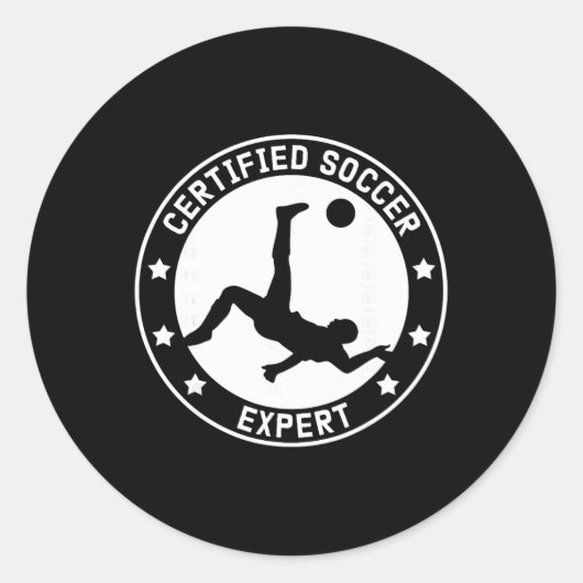 Voetbal Expert Voetbalspeler  Ronde Sticker (Voorkant)