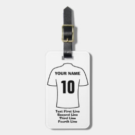 Voetbal Fan Bagagelabel - met Witte Shirten