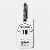 Voetbal Fan Bagagelabel - met Witte Shirten (Achterkant verticaal)