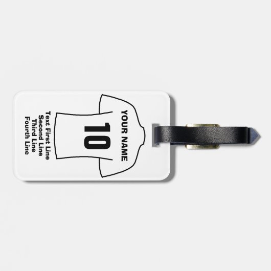 Voetbal Fan Bagagelabel - met Witte Shirten (Achterkant horizontaal)