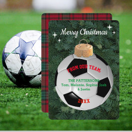 Voetbal Fan gepersonaliseerd Ornament Kerstmis Kaa Bedankkaart
