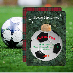 Voetbal Fan gepersonaliseerd Ornament Kerstmis Kaa Bedankkaart