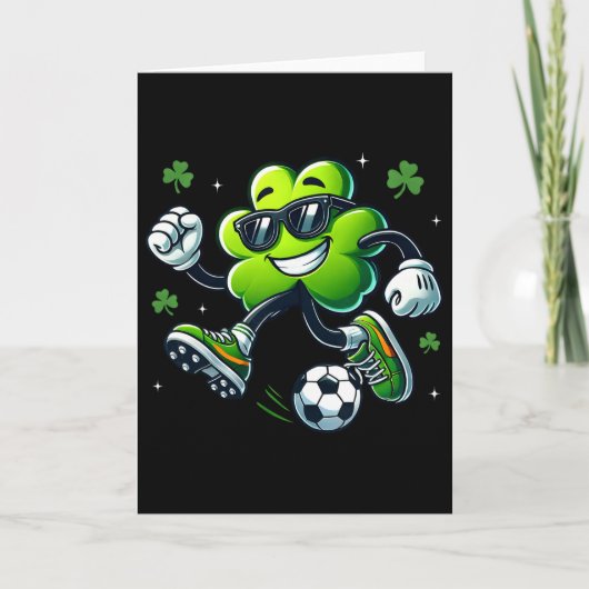 Voetbal Fans Spelers Shamrock St Patricks Dag Mann Kaart (Voorkant)